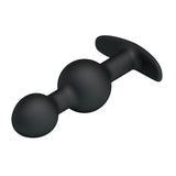 Pretty Love - Heavy Balls Silicone Butt Plug (Black) CherryAffairs