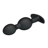 Pretty Love - Heavy Balls Silicone Butt Plug (Black) CherryAffairs