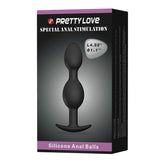 Pretty Love - Heavy Balls Silicone Butt Plug (Black) CherryAffairs