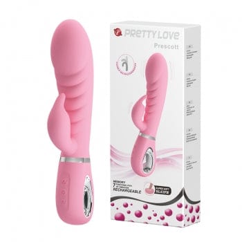 Pretty Love - Prescott Flexible Rabbit Vibrator (Pink) PL1125 CherryAffairs