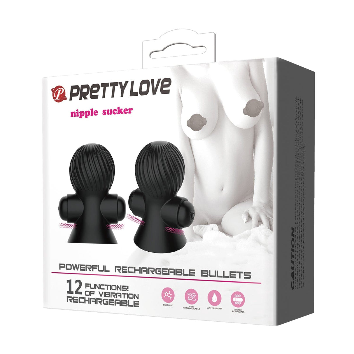 Pretty Love - Rechargeable Vibrating Nipple Sucker (Black) PL1126 CherryAffairs