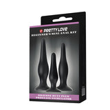 Pretty Love - Silicone Butt Plug Set (Black) PL1132 CherryAffairs