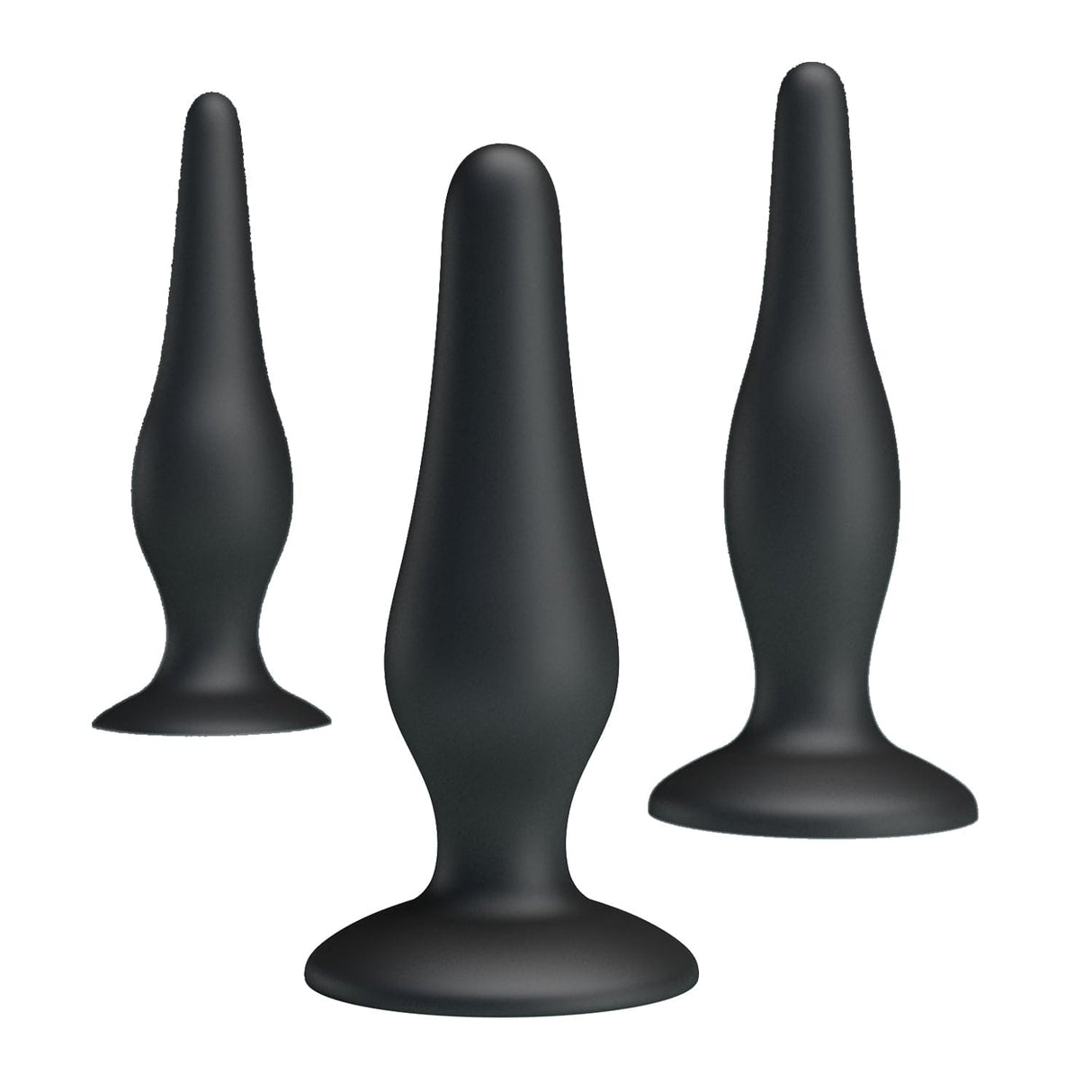 Pretty Love - Silicone Butt Plug Set (Black) PL1132 CherryAffairs