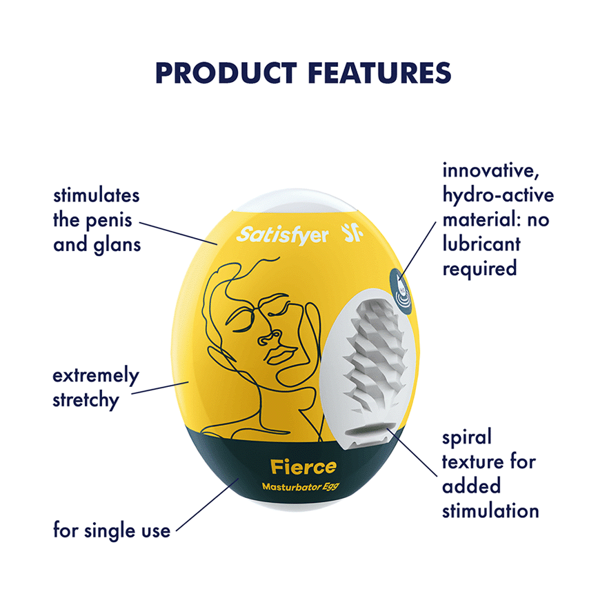 Satisfyer - Fierce Masturbator Egg (Yellow) CherryAffairs