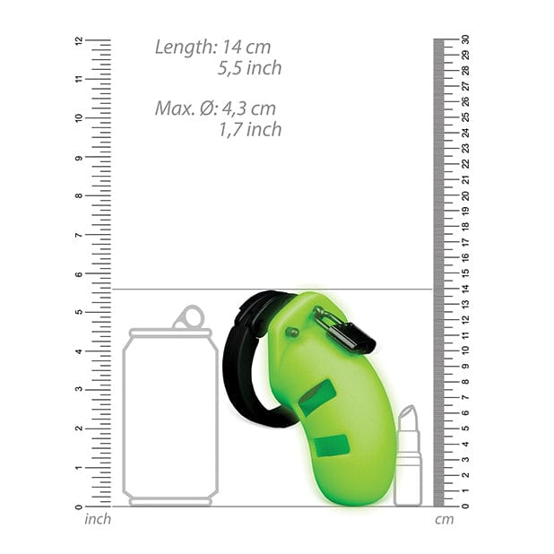 Shots - Ouch 3.5 Model 20 Cock Cage Glow in the Dark (Green) ST1081 CherryAffairs