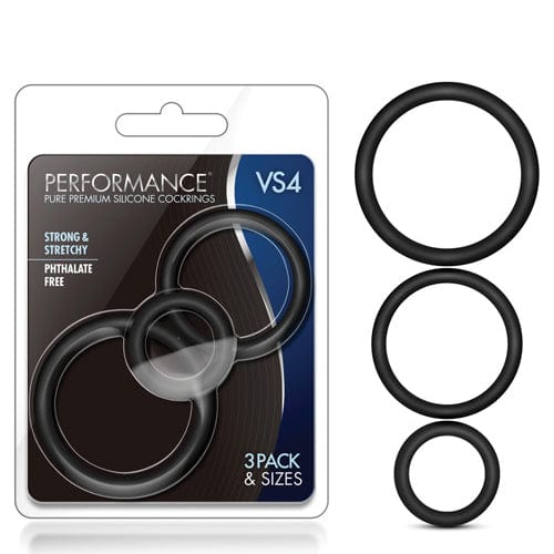 Blush Novelties - Performance VS4 Pure Premium Silicone Cock Ring Set (Black) BN1150 CherryAffairs