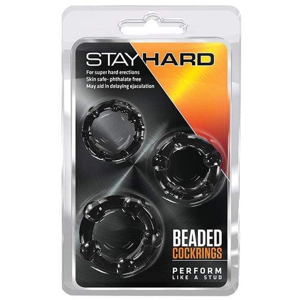 Blush Novelties - Stay Hard Beaded Cock Rings 3 Pack (Black) BN1105 CherryAffairs