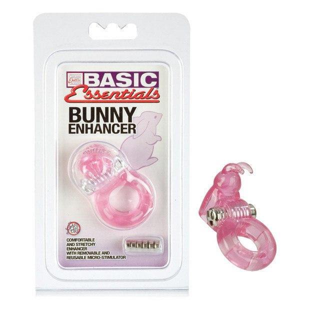 California Exotics - Basic Essentials Bunny Enhancer Cock Ring (Pink) CE1229 CherryAffairs