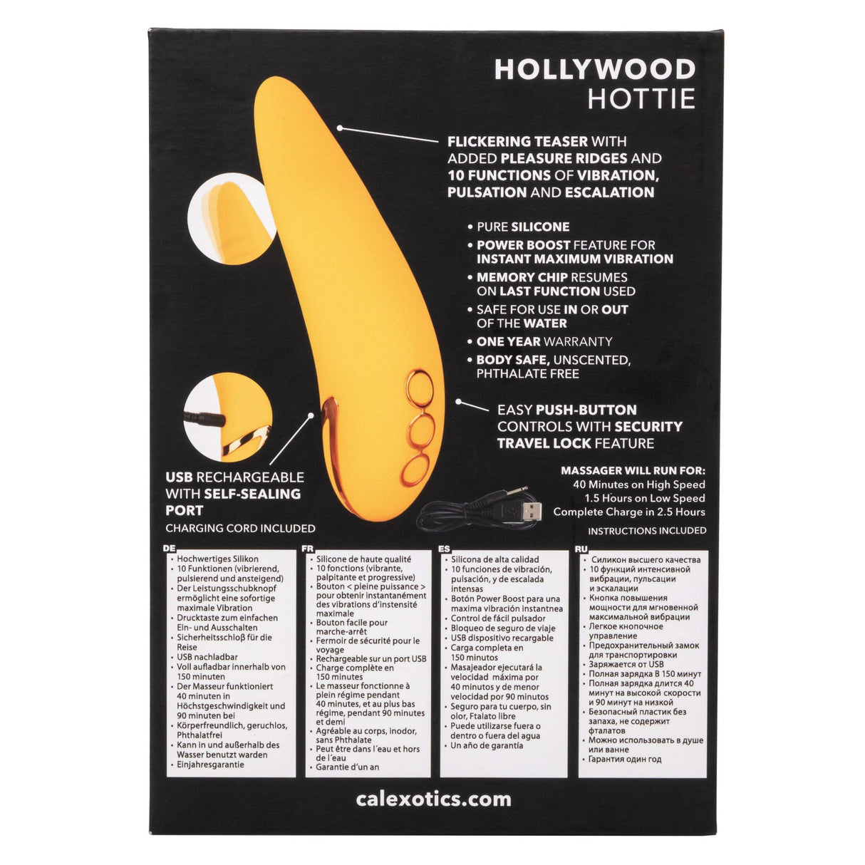 California Exotics - California Dreaming Hollywood Hottie Clit Massager (Yellow) CE1686 CherryAffairs