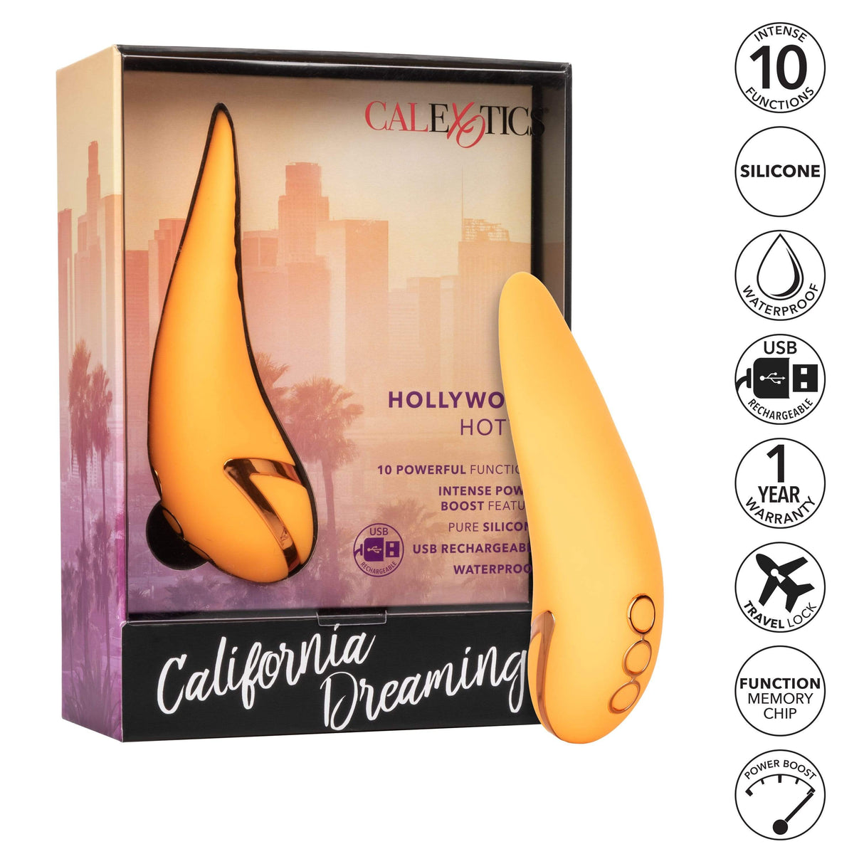 California Exotics - California Dreaming Hollywood Hottie Clit Massager (Yellow) CE1686 CherryAffairs