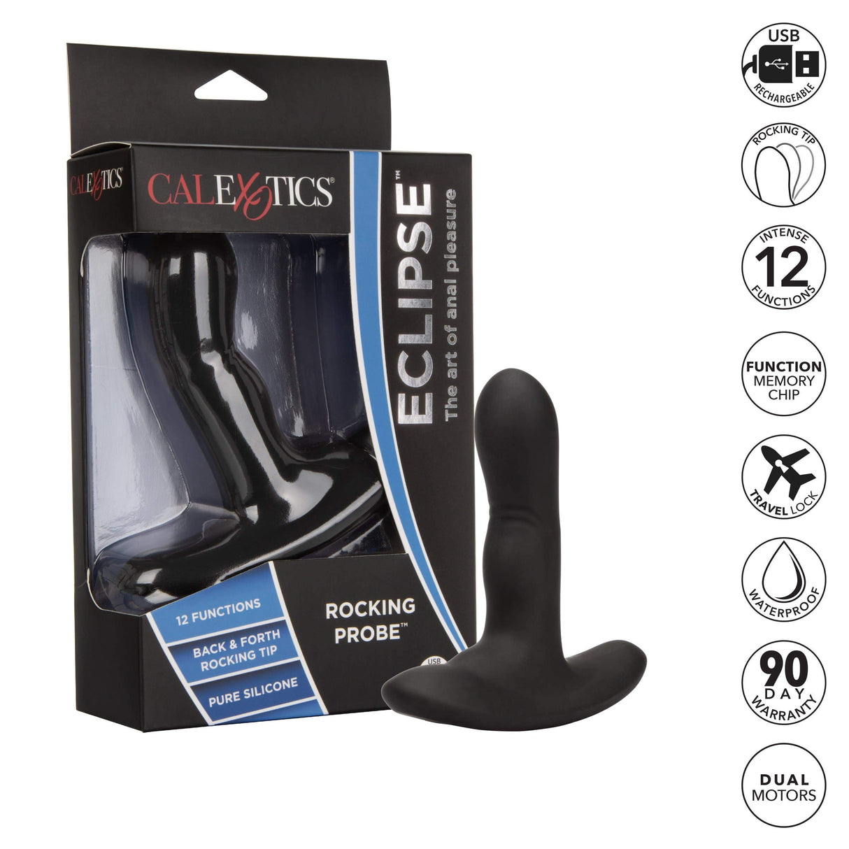 California Exotics - Eclipse Rocking Probe Prostate Massager (Black) CE1772 CherryAffairs