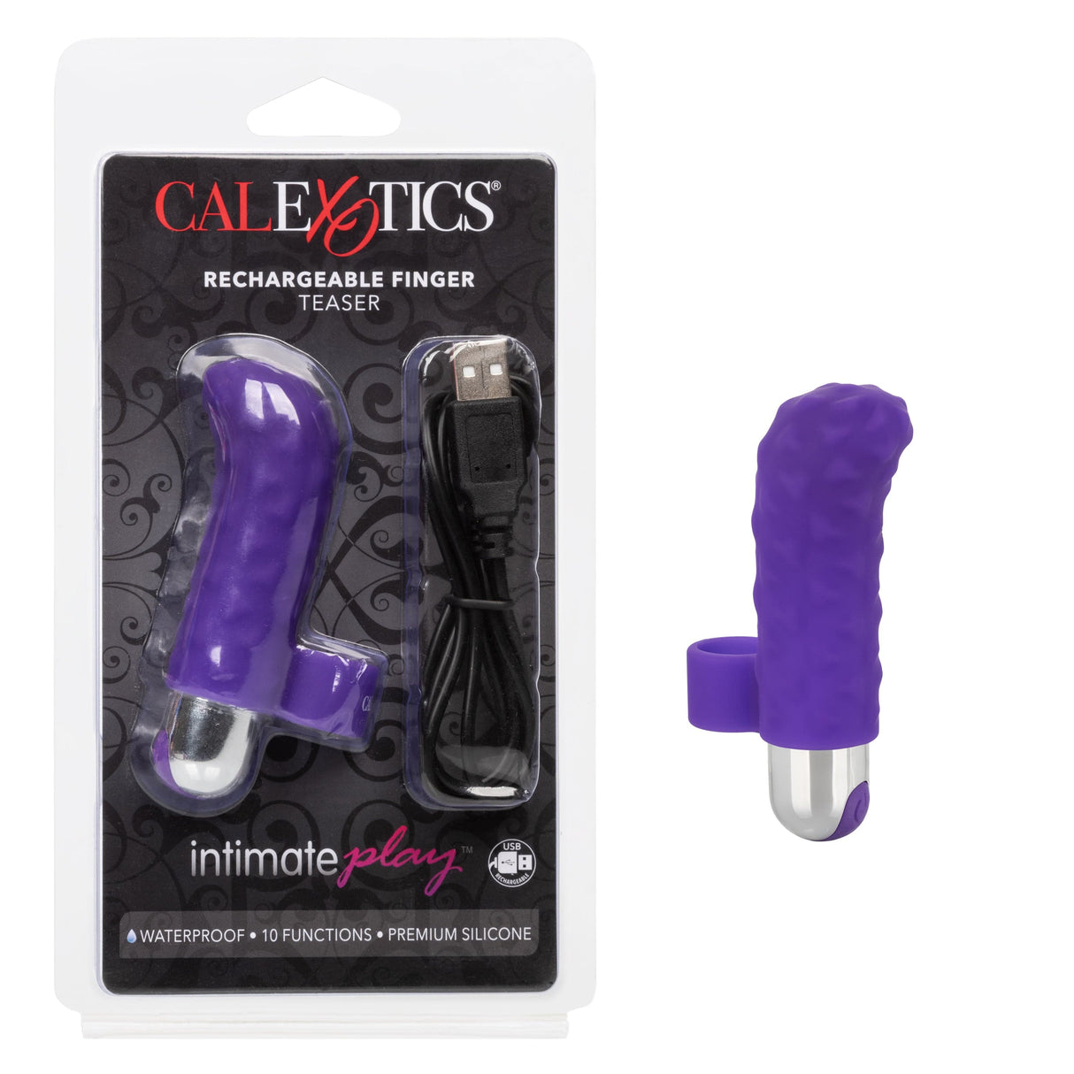 California Exotics - Intimate Play Rechargeable Finger Teaser Clit Massager (Purple) CE1928 CherryAffairs