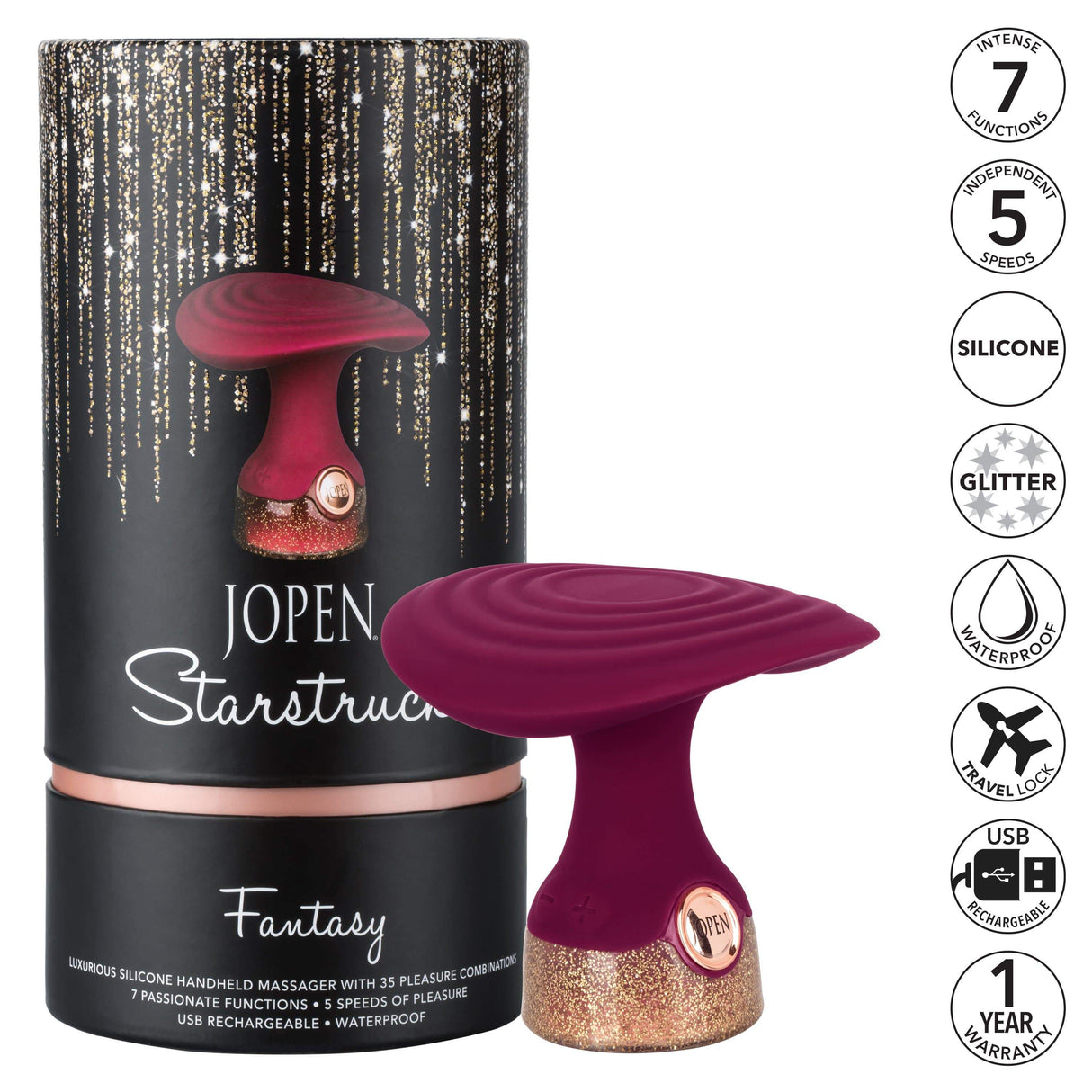 California Exotics - Jopen Starstruck Fantasy Luxurious Silicone Handheld Massager (Red) CE1764 CherryAffairs