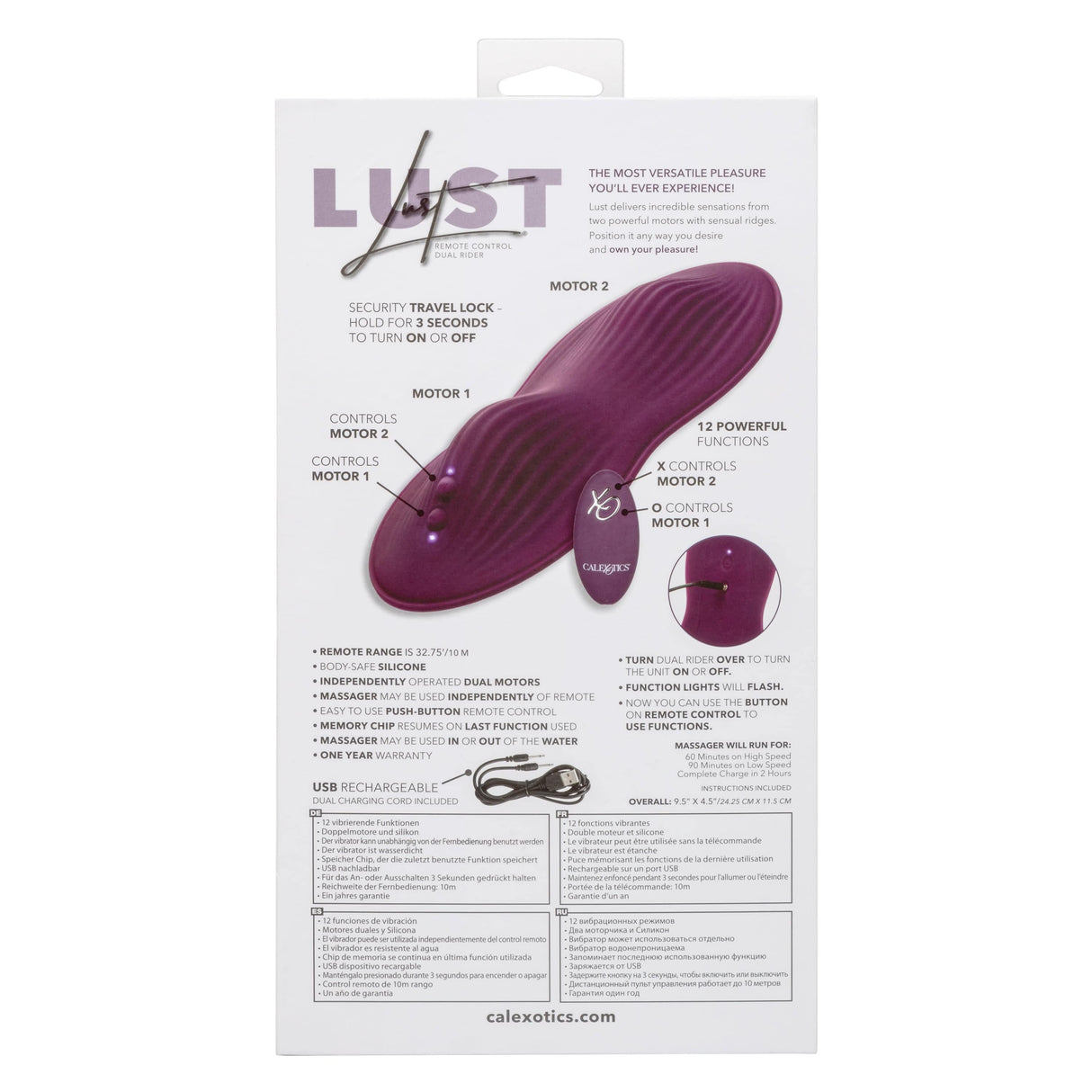 California Exotics - Lust Remote Control Dual Rider Clit Massager (Purple) CE1954 CherryAffairs