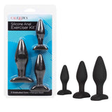 California Exotics - Silicone Flanged Based Anal Exerciser Kit (Black)    Anal Kit (Non Vibration)