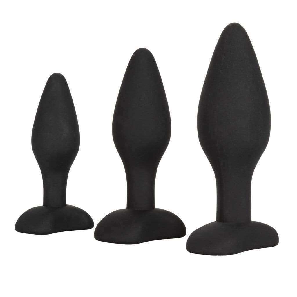 California Exotics - Silicone Flanged Based Anal Exerciser Kit (Black) CE1721 CherryAffairs