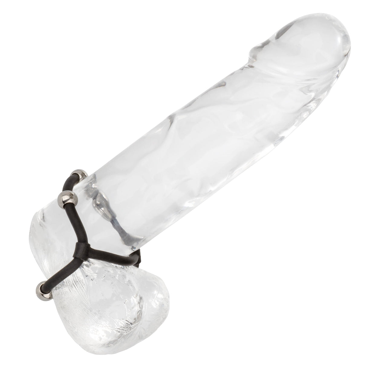 California Exotics - Steel Beaded Dual Silicone Maximizer Dual Cock Ring (Black) CE1941 CherryAffairs