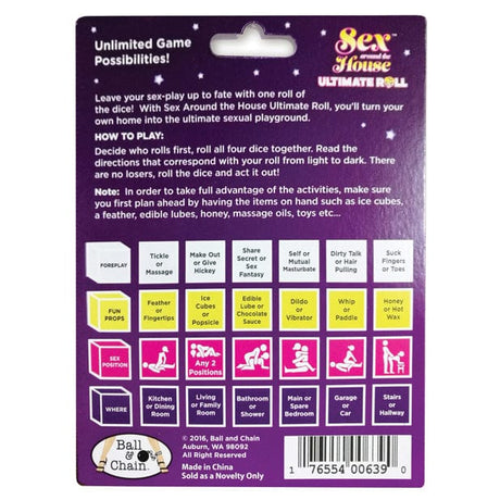 Ball & Chain - Sex Around the House Ultimate Roll Adult Dice Game BC1025 CherryAffairs