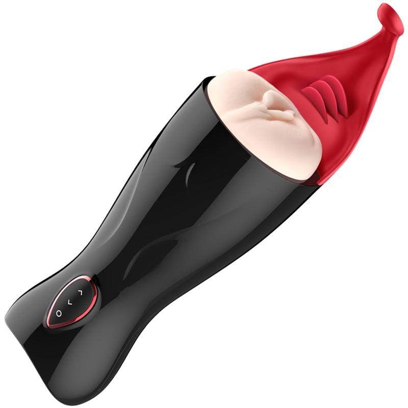 Erocome - Taurus New Vibrating Masturbator with Tongue Prostate Stimulator (Black) ERC1038 CherryAffairs