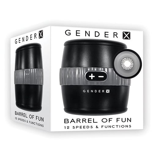 Evolved - Gender X Barrel of Fun Vibrating Stroker Masturbator (Black) EV1026 CherryAffairs