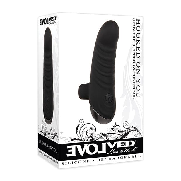 Evolved - Hooked on You Curved Finger Bullet Vibrator (Black) EV1040 CherryAffairs