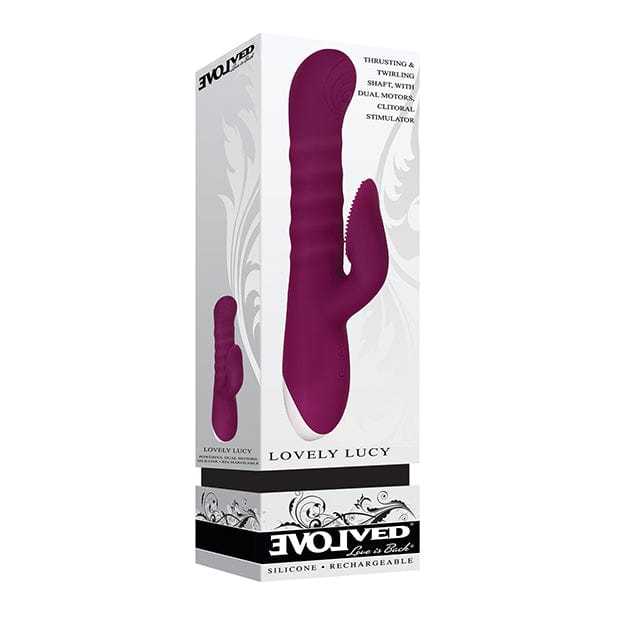 Evolved - Lovely Lucy Thrusting Spinning Rabbit Vibrator (Purple) EV1044 CherryAffairs