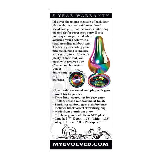 Evolved - Rainbow Metal Anal Plug Small (Silver) EV1050 CherryAffairs