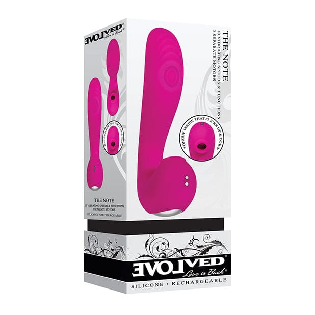 Evolved - The Note Thumping Licking Vibe G Spot Clit Massager (Pink) EV1056 CherryAffairs