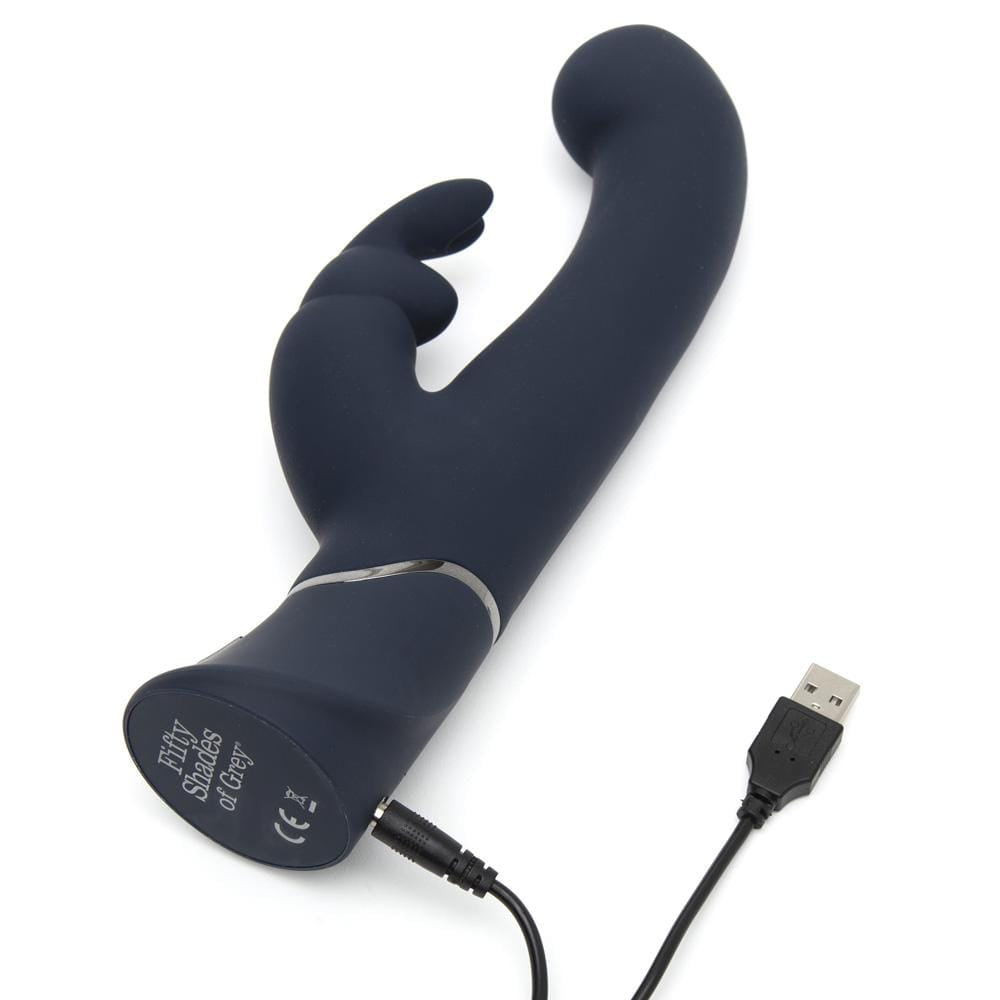 Fifty Shades of Grey - Greedy Girl Real Feel Rabbit Vibrator (Grey) FSG1139 CherryAffairs