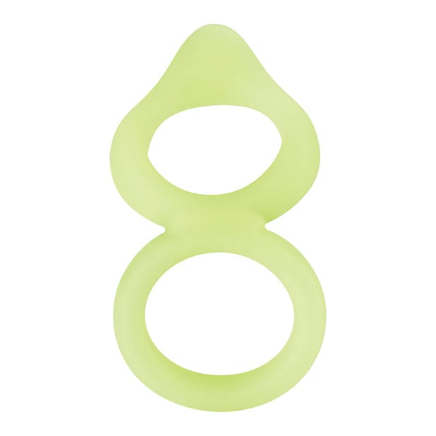 Forto - F 88 Silicone Double Cock and Ball Ring Glow in the Dark (Yellow) OT1199 CherryAffairs