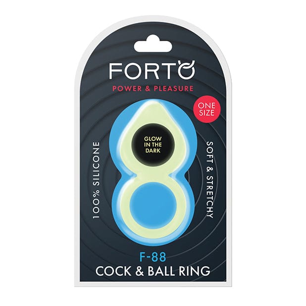 Forto - F 88 Silicone Double Cock and Ball Ring Glow in the Dark (Yellow)    Silicone Cock Ring (Non Vibration)