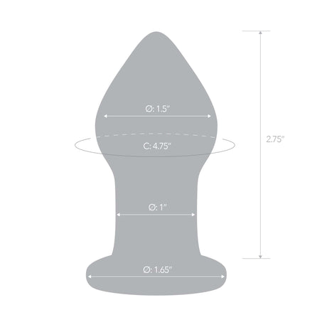 Glas - Amethyst Rain Glass Butt Plug 3.25" (Clear) - CherryAffairs.sg