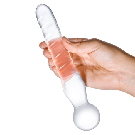 Glas - Joystick Clear Glass Dildo 8" (Clear) - CherryAffairs.sg