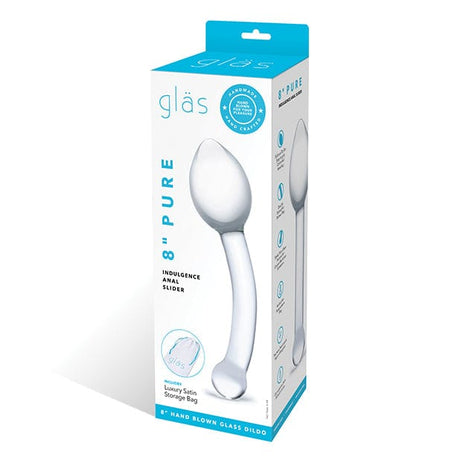 Glas - Pure Indulgence Anal Slider Hand Blown Glass Dildo 8" (Clear)    Glass Anal Plug (Non Vibration)