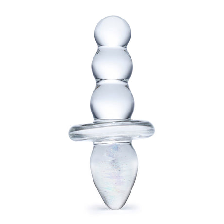 Glas - Titus Beaded Glass Butt Plug 4.5" (Clear) - CherryAffairs.sg
