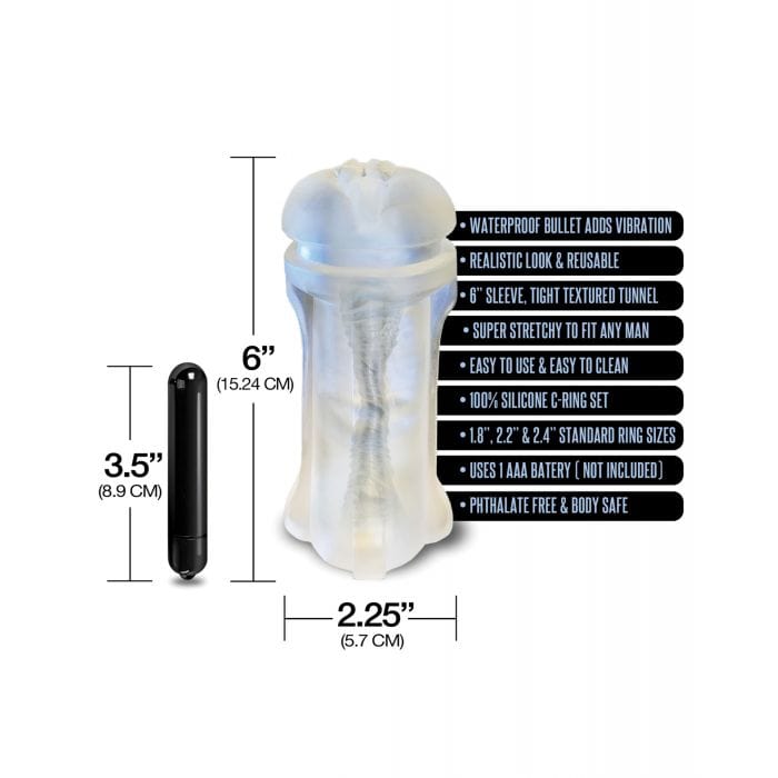 Happy Ending - MSTR B8 Squeeze Box Vibrating Pussy Masturbator Pack Kit of 5 (Clear)    Masturbator Soft Stroker (Vibration) Non Rechargeable