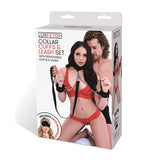 Lux Fetish - Collar Cuffs and Leash Set (Black)    Leash