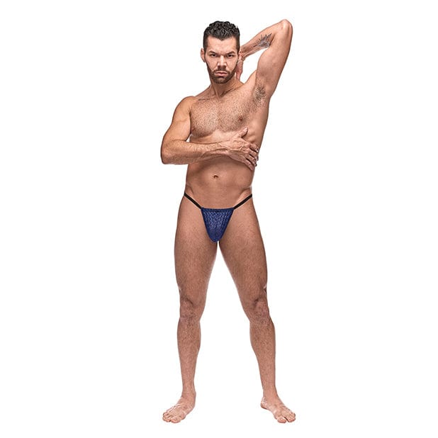 Male Power - Diamond Mesh Posing Strap Underwear O/S (Blue)    Gay Pride Underwear