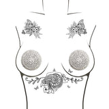 Neva Nude - Burlesque Big O Crystal Jewel Reusable Silicone Pasties Nipple Covers O/S (Silver)    Nipple Covers