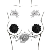 Neva Nude - Burlesque Nightfall Roses Reusable Silicone Pasties Nipple Covers O/S (Black)    Nipple Covers