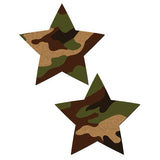 Pastease - Premium Camo Star Pasties Nipple Covers O/S (Green)    Nipple Covers