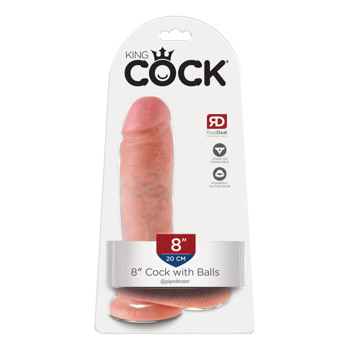 Pipedream - King Cock 8" Cock with Balls (Beige) PD1843 CherryAffairs