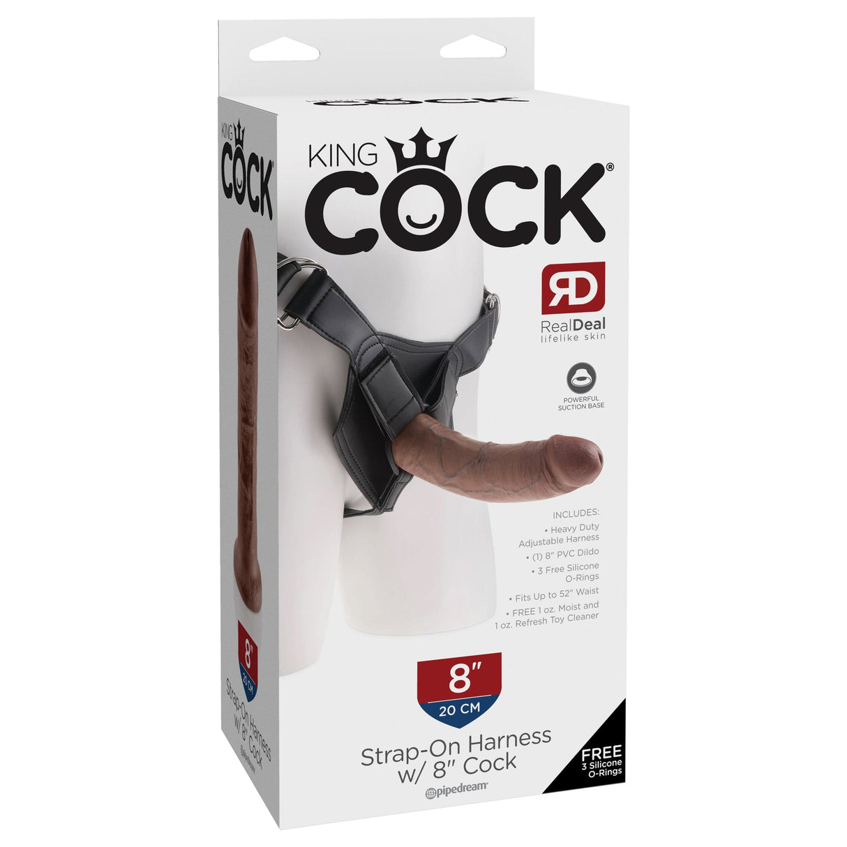 Pipedream - King Cock Strap On Harness with Dildo Cock 8" (Brown) PD2044 CherryAffairs