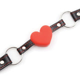 Plesur - Heart Silicone Ball Gag with Red Heart (Black) OT1203 CherryAffairs