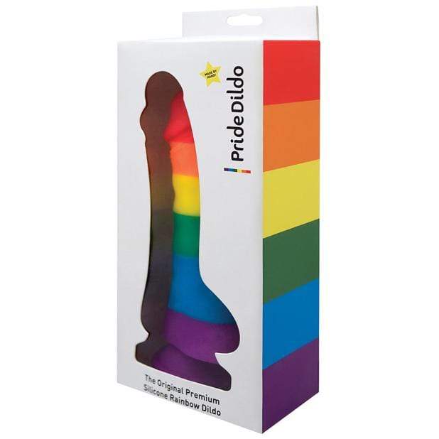 Pride Dildo - Original Premium Silicone Dildo with Balls 8" (Multi Colour) PR1002 CherryAffairs