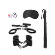 Shots - Ouch Black and White BDSM Bed Post Bindings Restraint Kit (Black) ST1050 CherryAffairs