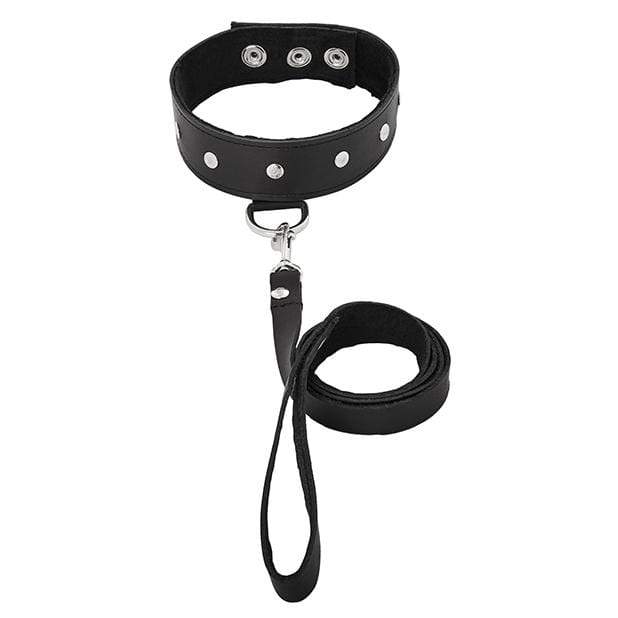 Sportsheets - Leather Leash and Collar (Black) SS1048 CherryAffairs