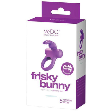 VeDO - Frisky Bunny Rechargeable Vibrating Cock Ring (Perfectly Purple) VD1002 CherryAffairs