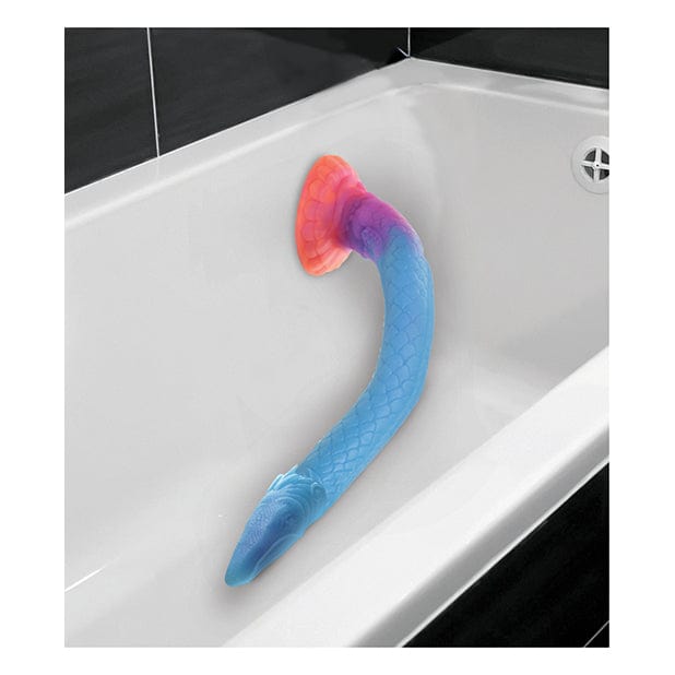 XR - Creature Cocks Glow in the Dark Makara Silicone Snake Dildo 18" (Multi Colour)    Non Realistic Dildo with suction cup (Non Vibration)