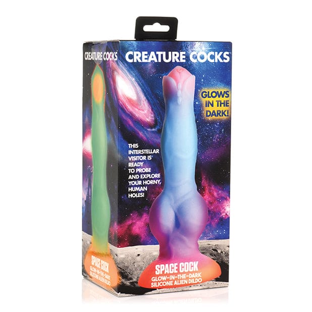 XR - Creature Cocks Glow in the Dark Space Cock Silicone Alien Dildo (Multi Colour)    Non Realistic Dildo with suction cup (Non Vibration)